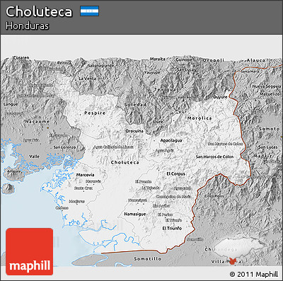 Gray 3D Map of Choluteca