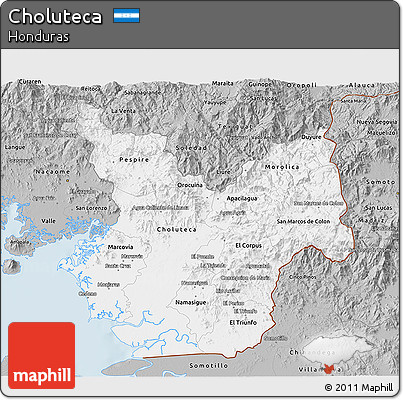 Gray 3D Map of Choluteca