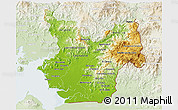 Physical 3D Map of Choluteca, lighten