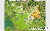 Physical 3D Map of Choluteca, satellite outside