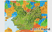 Satellite 3D Map of Choluteca, political outside