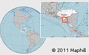 Gray Location Map of El Triunfo, highlighted country, hill shading