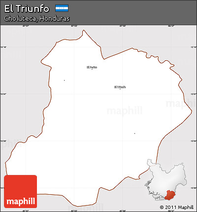 Classic Style Simple Map of El Triunfo, cropped outside
