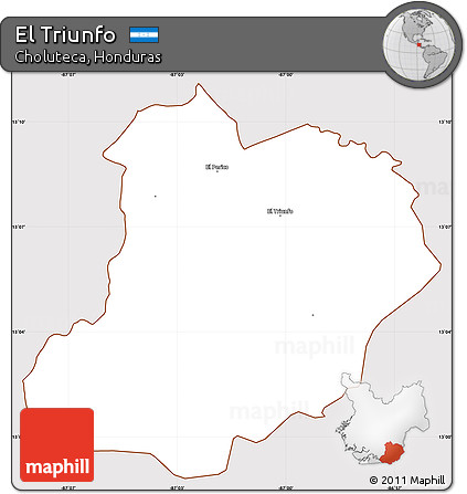 Classic Style Simple Map of El Triunfo, cropped outside
