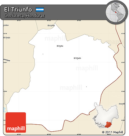 Classic Style Simple Map of El Triunfo