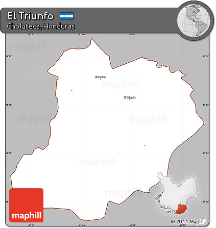 Gray Simple Map of El Triunfo, cropped outside