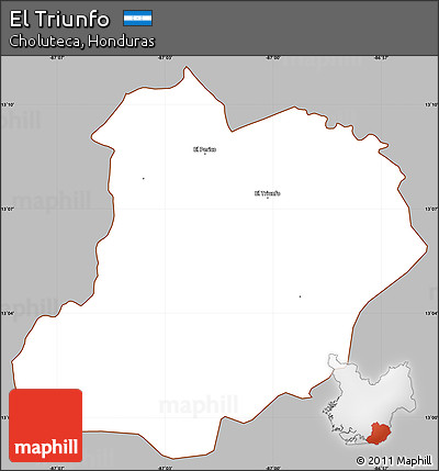 Gray Simple Map of El Triunfo, cropped outside