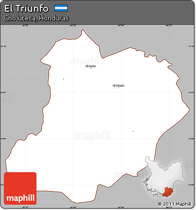 Gray Simple Map of El Triunfo, cropped outside