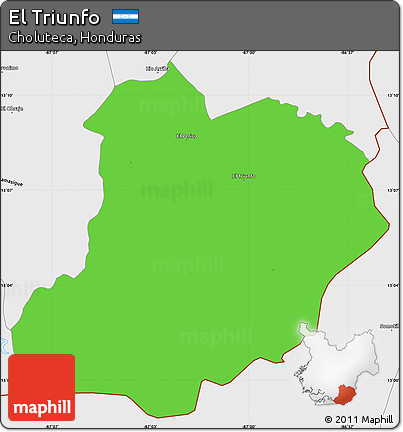 Political Simple Map of El Triunfo, single color outside, borders and labels