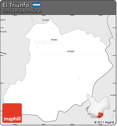 Silver Style Simple Map of El Triunfo