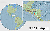 Savanna Style Location Map of Choluteca, within the entire country, hill shading