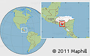 Savanna Style Location Map of Choluteca, highlighted country, within the entire country