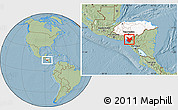 Savanna Style Location Map of Choluteca, highlighted country, hill shading