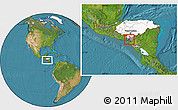 Satellite Location Map of Marcovia, highlighted country, highlighted parent region