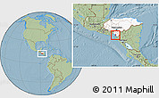 Savanna Style Location Map of Marcovia, highlighted country, hill shading