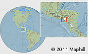 Savanna Style Location Map of Marcovia, highlighted parent region, hill shading