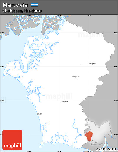 Gray Simple Map of Marcovia