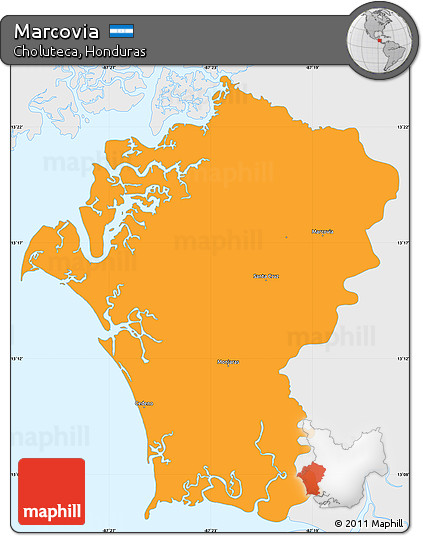 Political Simple Map of Marcovia, single color outside