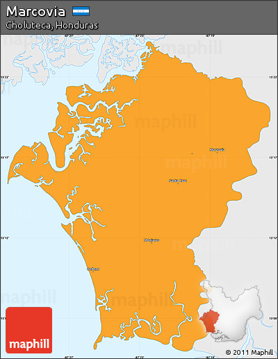 Political Simple Map of Marcovia, single color outside