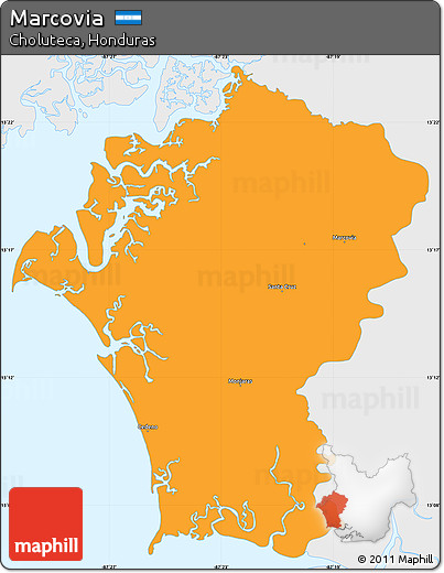 Political Simple Map of Marcovia, single color outside