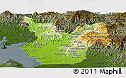 Physical Panoramic Map of Choluteca, darken