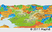 Physical Panoramic Map of Choluteca, political outside