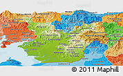 Physical Panoramic Map of Choluteca, political shades outside