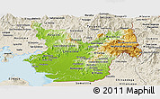 Physical Panoramic Map of Choluteca, shaded relief outside