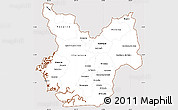 Classic Style Simple Map of Choluteca, cropped outside