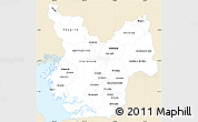 Classic Style Simple Map of Choluteca, single color outside