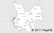 Silver Style Simple Map of Choluteca, cropped outside