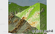 Physical 3D Map of Iriona, darken