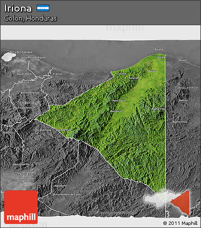Satellite 3D Map of Iriona, desaturated