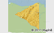Savanna Style 3D Map of Iriona, single color outside