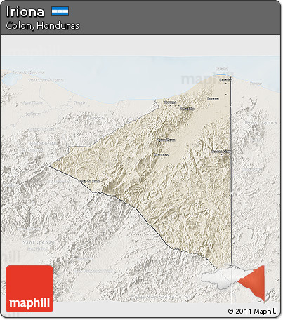 Shaded Relief 3D Map of Iriona, lighten