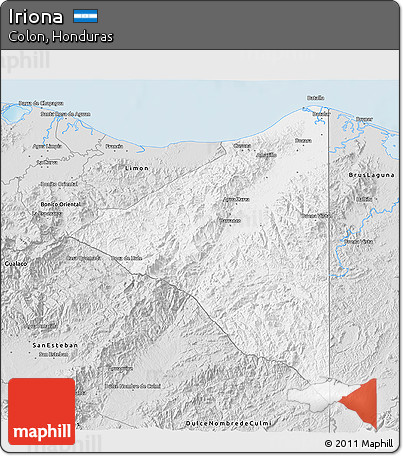 Silver Style 3D Map of Iriona