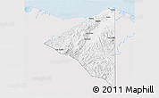 Silver Style 3D Map of Iriona, single color outside
