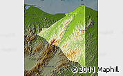 Physical Map of Iriona, darken