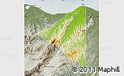 Physical Map of Iriona, semi-desaturated