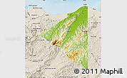 Physical Map of Iriona, shaded relief outside