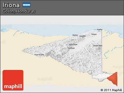 Classic Style Panoramic Map of Iriona, single color outside