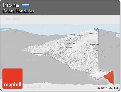 Gray Panoramic Map of Iriona, single color outside