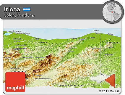 Physical Panoramic Map of Iriona