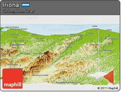 Physical Panoramic Map of Iriona