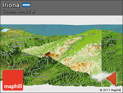 Physical Panoramic Map of Iriona, satellite outside