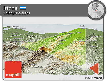 Physical Panoramic Map of Iriona, semi-desaturated
