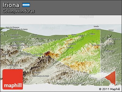 Physical Panoramic Map of Iriona, semi-desaturated