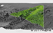 Satellite Panoramic Map of Iriona, desaturated
