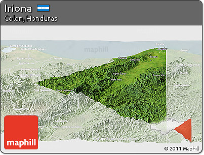 Satellite Panoramic Map of Iriona, lighten