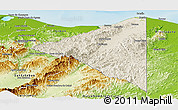 Shaded Relief Panoramic Map of Iriona, physical outside